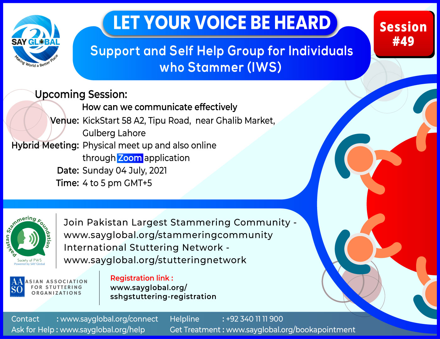 Let your voice be heard – Support and Self Help Group Session# 49